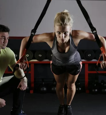 pexels-pixabay-414029 Woman with trainer